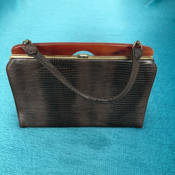 Vintage Dover Bag Faux Croc Print